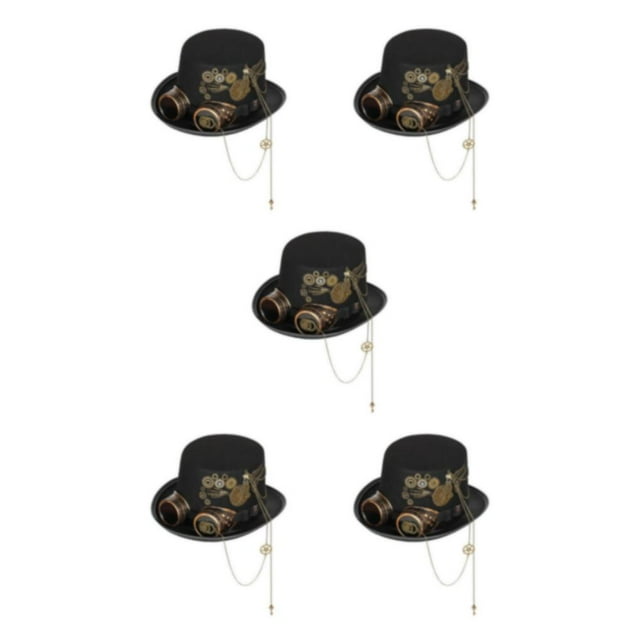 Shengyu Steampunk Floral Top Hat with Flower Goggles Halloween Costume Type 2 5Set
