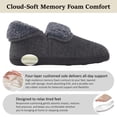 thumbnail image 4 of VANSARTO Mens Knit Bootie Slippers Comfy Casual Memory Foam Boot Slipper Indoor Outdoor House Shoes,Black, Size 9, 4 of 7