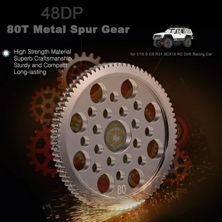 48DP 80T Metal Spur Gear for 1/10 S CS R31 SCX10 RC Drift Racing Car Off-road Climber Short