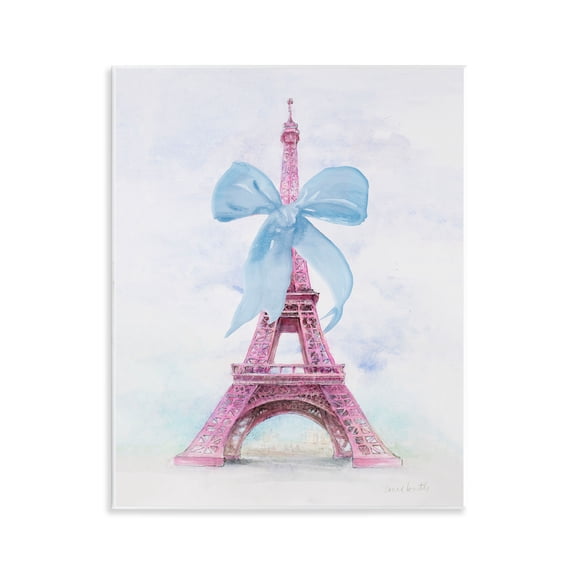 Stupell Industries Shabby Chic Pretty Bow Eiffel Tower Wall Plaque Art, 11 x 14, by Lanie Loreth