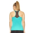 thumbnail image 4 of Expert Brand Women's Airstretch™ Racerback Mesh Panel Tank Top, Bright Teal, XL, 4 of 5