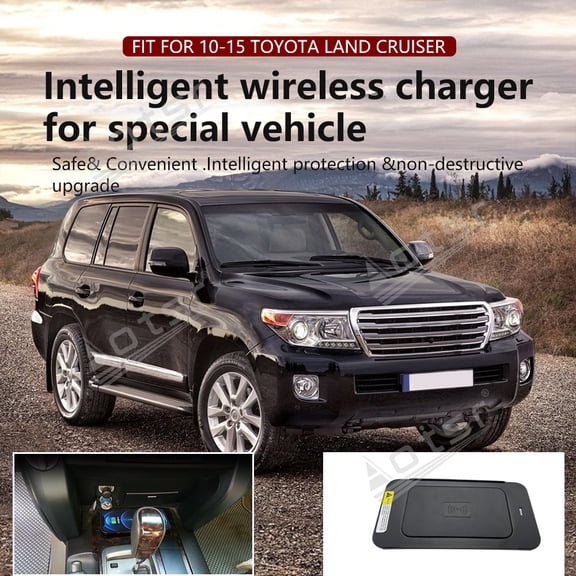 Aotsr AI car Auto wireless charger for Toyota Land Cruiser 2010-2015 Intelligent Infrared Fast Wireless Charging