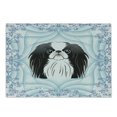 thumbnail image 1 of Dog Cutting Board, Funny Cartoon Puppy in Curlicue Floral Frame, Decorative Tempered Glass Cutting and Serving Board, in 3 Sizes, by Ambesonne, 1 of 2