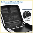 thumbnail image 4 of Zipper Binder with Shoulder Strap 2 inch 3 Ring Waterproof File Folder Organizer Bag 500 Sheet Lavender Roses Pattern, 4 of 8