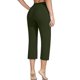thumbnail image 4 of pantalón elástico de cintura alta 3/4 para mujer pantalones de pierna capris anchos con ajuste activo casual pantalones con bolsillos verde militar / 2xl, 4 of 4