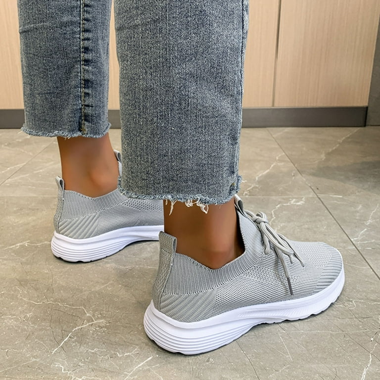 Hessimy Womens Slip On Walking Shoes，Memory Foam Lightweight