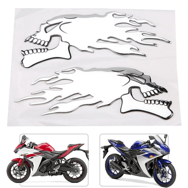 Pegatina de cabeza de calavera, 2 piezas 3D, pegatina de cabeza de calavera para coche, pegatina de motocicleta, máxima comodidad