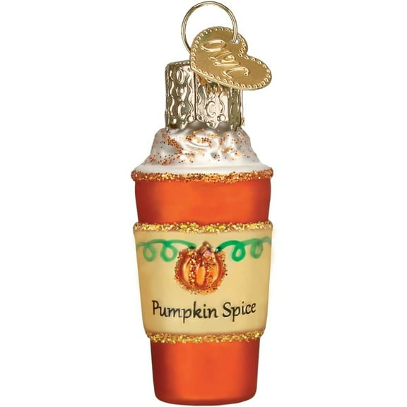 Old World Christmas Mini Blown Glass Ornament for Christmas Tree, Pumpkin Spice Latte