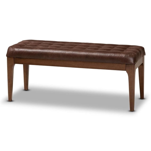 Baxton Studio Walsh Banc de Salle à Manger en Bois Fini Brun Foncé et Brun