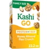 Kashi GO Honey Almond Flax Crunch Breakfast Cereal, Vegetarian Protein, Family Size, 22.2 oz