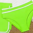 thumbnail image 4 of Hessimy Girls Tankini Swimsuit 2 Piece Criss Cross Ruched Swimwear Swim Shorts with Pockets Girl Bathing Suit,With Pockets（Green,11-12 Years), 4 of 4