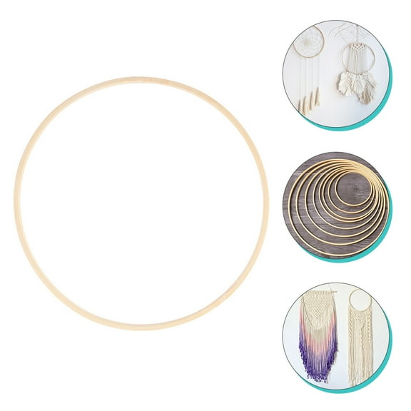 BESTOYARD Bamboo Craft Rings Macrame Ring Wood 1Set