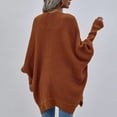 thumbnail image 4 of Qarigey Cárdigan de poliéster para mujer, suéter portátil lavable de Color sólido, transpirable, a la moda, con abertura frontal, Abrigos y chamarras Marrón claro, 4 of 6