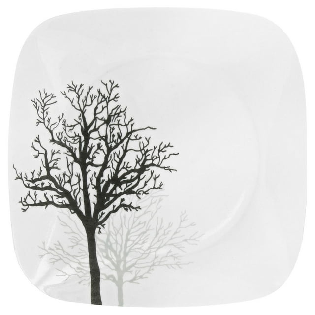 Corelle Timber Shadows 10.5" Square Glass Dinner Plate