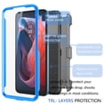thumbnail image 2 of For Motorola Moto G Play 4G 2024 Case, Takfox Heavy Duty Rugged Defender Full Body Protection Phone Case Cover with Swivel Belt Clip Holster & Built in Screen Protector - Blue, 2 of 7