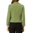 thumbnail image 4 of INSPIRE CHIC Women's Blazer Open Front Wear-to-Work Summer Crop Suit Jacket M Avocado Green-Solid, 4 of 7