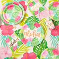 thumbnail image 7 of 3 Pack Tropical Plastic Tablecloth, Hibiscus Floral Table Cover for Hawaiian Luau Party Supplies Decorations, 54" x 108", 7 of 7