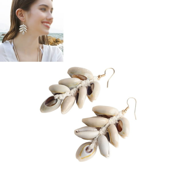 Aretes de Caracola Aretes Tejidos a Mano Estilo Boho Accesorios Livianos y Portátiles con Colgantes Coloridos ANGGREK Otros