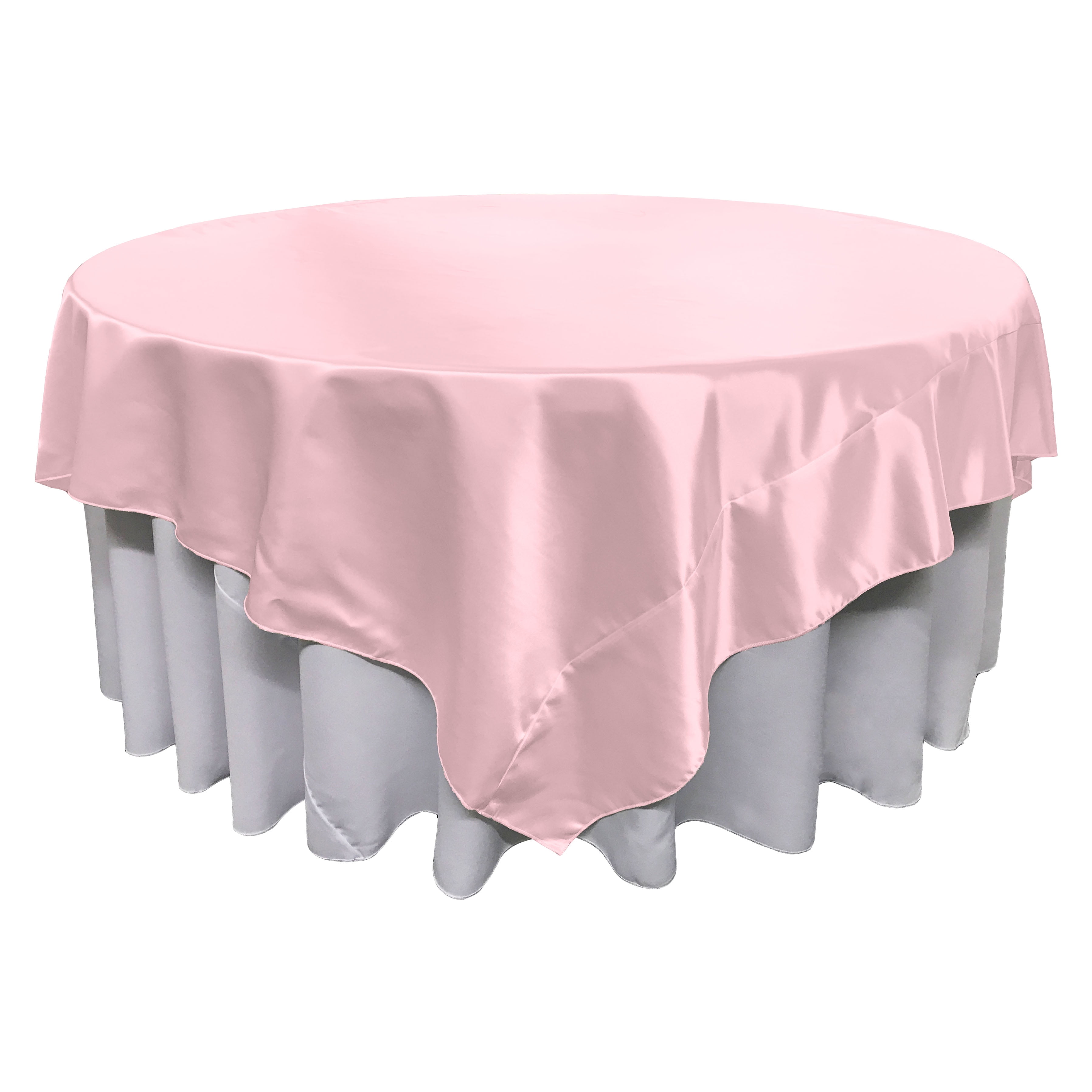 la linen tcbridal90x90pinkb37 bridal satin square tablecloth, light