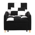 thumbnail image 5 of Convertible Sleeper Sofa Bed, 3-in-1 Multi-Functional Teddy Couch with Pull-Out Bed, 31" Modern Chaise Lounge with Adjustable Backrest and Pillow Foliding Sofa Bed for Living Room, Black+White, 5 of 7