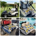 thumbnail image 6 of Golf Cart Seat Covers for 2 Seater,Yellow Lemon Microfiber Cart Seat Towel Blanket,Blue Leaf Vintage Botanical Summer Spring Absorbent Breathable NonSlip Bench Seats Protector for Golf Course 51"x31", 6 of 9