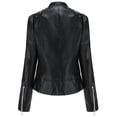thumbnail image 3 of AZoiNM Women's Slim Fit Studded PU Leather Jacket Streetwear Zipper Front Long Sleeve, 3 of 14