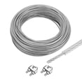 thumbnail image 1 of 131Ft(40M) Wire Rope 304 Stainless Steel Cable 3/32" (2.5 mm) Vinyl Coated with 2pcs Screw Chuck Transparent, 1 of 7