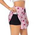 thumbnail image 3 of Lsque Strawberry And Heart Printed Women's Running Shorts with Liner Pockets,Elastic Quick Dry Workout Athletic Gym Yoga Shorts,Womens High Waist Shorts-Small, 3 of 9