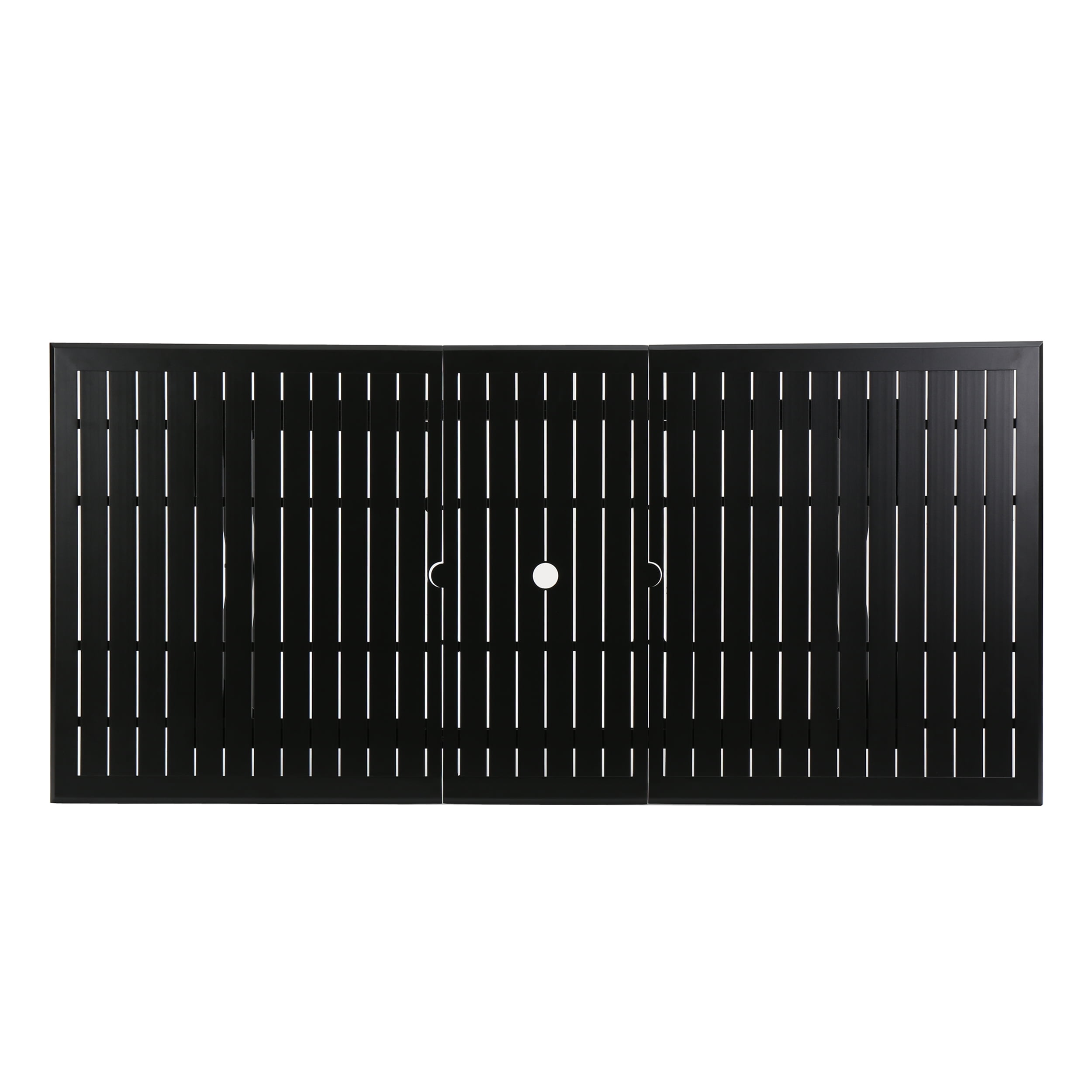 Cascada Outdoor Expandable Cast Aluminum Rectangular Dining Table, Black