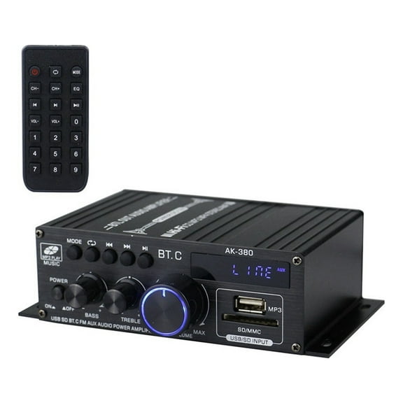 AK380 800W 12V Bluetooth Stereo Power Amplifier