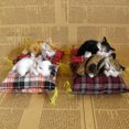 thumbnail image 6 of Fairnull Simulation Cat Model with Cushion Base Faux Fur 3D Look Cute Animal Craft Ornament Miniature Fake Kitten Statue Figurine Car Ornament Home Decoration, 6 of 7