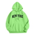 thumbnail image 2 of lkfuzj Men's Pullover Hoodie Loose Fit Ultra Soft Hooded Sweatshirt With Pockets Casual NEW YORK Letter Printing Drawstring Athletic Workout Sweatshirt Tops - Blue, 2 of 4