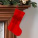 thumbnail image 4 of Calcetín navideño de tela flocada con lazo, bolsa de regalo, manualidades, decoración para colgar en la pared de la chimenea, 4 of 6