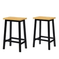 thumbnail image 2 of Tabourets de Bar Style Ferme Noirs - Ensemble de 2 Chaises de Bar avec Repose-Pieds, 2 of 7