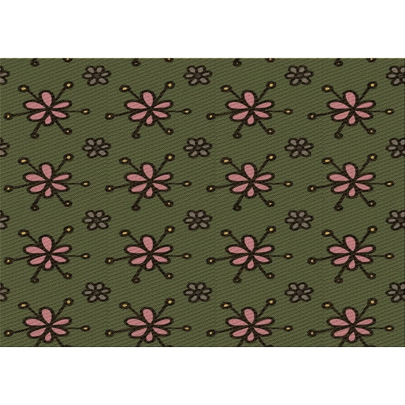 Ahgly Company Indoor Rectangle Patterned Oak Brown Area Rugs, 2' x 5'