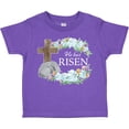 thumbnail image 3 of Inktastic Easter He Has Risen with Cross and Flowers Boys or Girls Toddler T-Shirt, 3 of 5