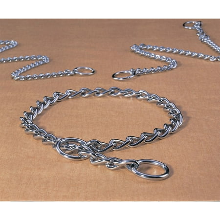 Silver Hammered Collar - Hamilton Pet Company-Medium Choke Chain Dog Collar- Silver 18 In