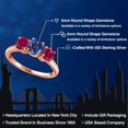 thumbnail image 2 of Gem Stone King 18K Rose Gold Plated Silver Blue Created Sapphire and Red Created Ruby Engagement Ring for Women | 2.20 Cttw | Round 6MM | Gemstone September Birthstone | Size 6, 2 of 6