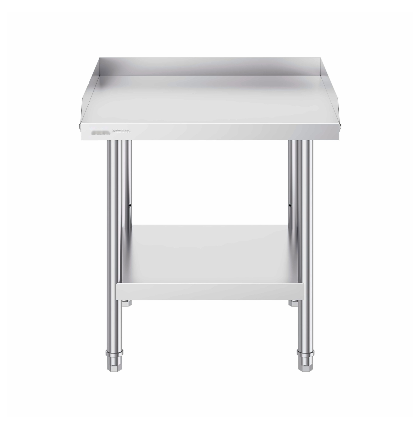Stainless Steel Work Table 24x24x26 Inch - Commercial Food Prep Table - Heavy Duty 3-Sided Backsplash - Adjustable Height Metal Worktable for Restaurant Home Kitchen