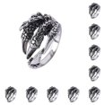 thumbnail image 3 of Qarigey Vintage Tail Rings Antique Plating Trend Ring Gift Alloy Opening Men's Index Claw-shaped Jewelry for Holiday Wear Supply Como se muestra 10piezas, 3 of 6