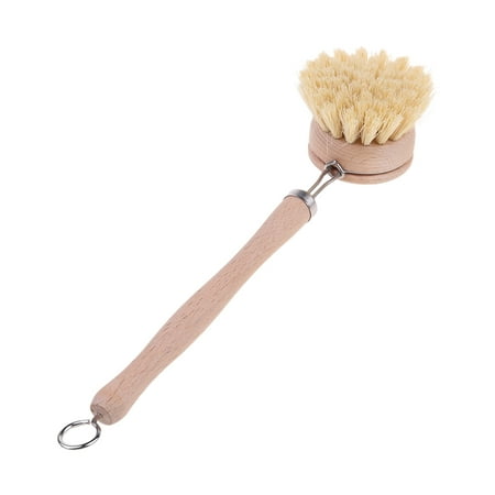 

GRJIRAC Portable Wooden Long Handle Brush Dish Bowl Washing Dirty Brush Household Kitche