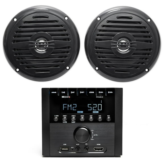 MB Quart RVM2.0 2-Zone RV Receiver Bluetooth Radio Stereo (2) 5.25" Speakers