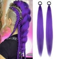 thumbnail image 2 of Hauiodp Braided Ponytail Extension, Ponytail Hair Extensions for Women With Hair Tie,for Kids Girls Women Highlight Party, Orange gradient Halloween Wig Synthetic Hair Pieces 26 Inch, 2 of 9