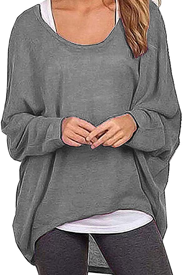 solid batwing sleeve casual top