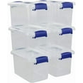 thumbnail image 5 of Household Plastic Storage Box Transparent Organizer Container with Lids and Handles Stackable Organizing Bins for Home Garage Office-Extra Large, 5 of 9