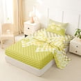 thumbnail image 2 of Erosebridal Girls Yellow Plaid Bowknot Twin Sheet Sets 3pcs,Teens Vintage Polka Dots Flowers Bedding,Super Cozy Room Decor, 2 of 5