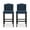 Navy Blue/ Dark Brown, variant on Noble House Christopher Wingback Barstool, Set of 2, Navy Blue, Dark Brown