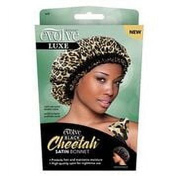 Firstline evolve Luxe Satin Black Cheetah Print Bonnet