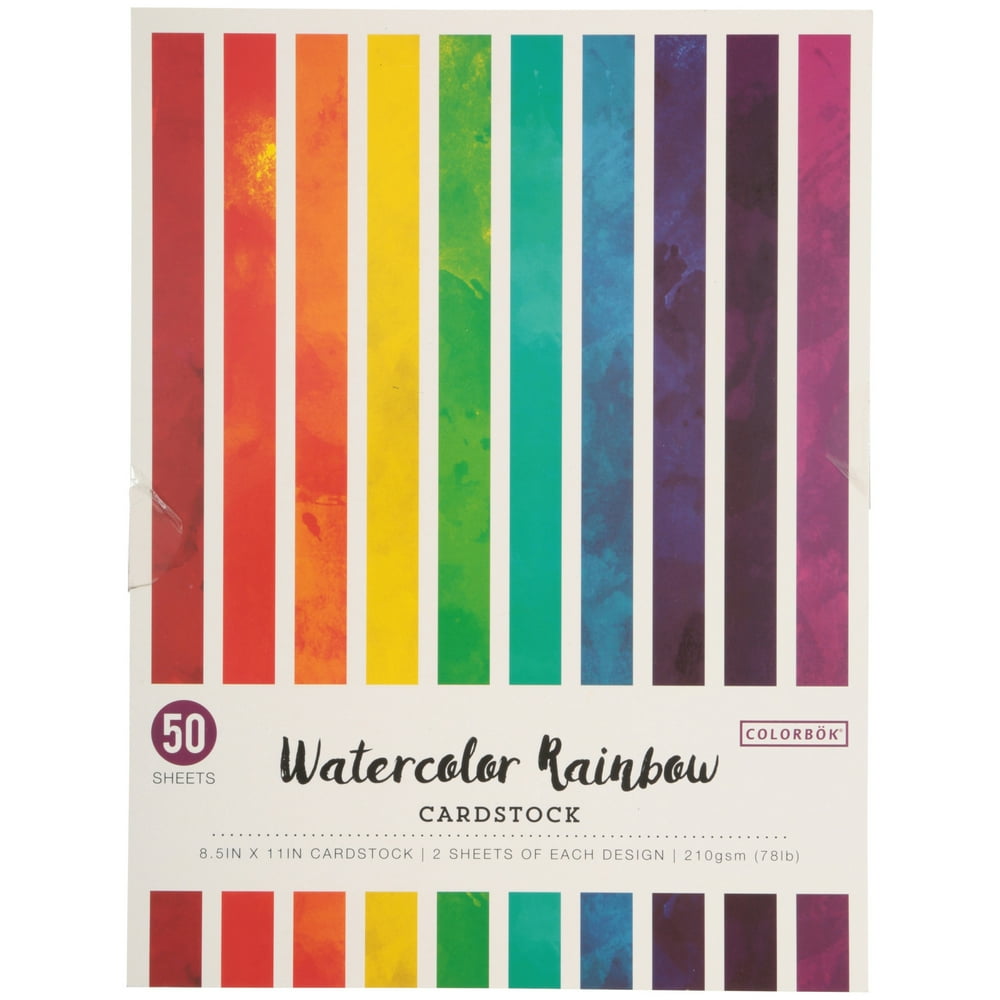 Colorbok Watercolor Rainbow Cardstock Paper Pad, 50 Sheets. Walmart