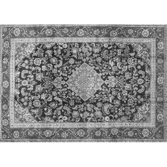 Ahgly Company Indoor Rectangle Medallion Gray Traditional Area Rugs, 4' x 6'